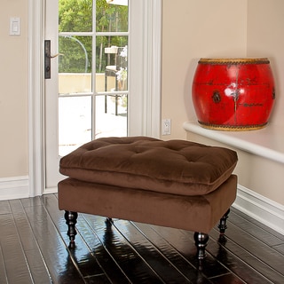 Christopher Knight Home Chocolate Brown Tufted Fabric Ottoman