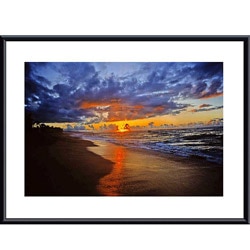 John K. Nakata 'Sunset Beach' Medium-Size Framed Art Print