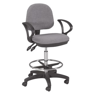 Martin Universal Design Vesuvio Grey Ergonomic Drafting Height Chair with Foot Ring