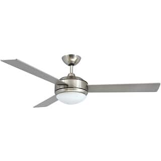 Contemporary 52-inch Brushed Nickel 2-light Ceiling Fan