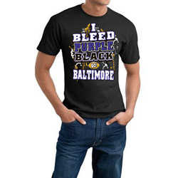 Baltimore Football 'I Bleed Purple & Black' Cotton Tee