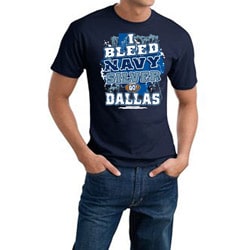 Dallas Football 'I Bleed Navy & Silver' Navy Tee - Navy/Silver