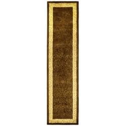 Safavieh Handmade Silk Road Chocolate/ Light Gold New Zealand Wool Rug (2'6 x 10')
