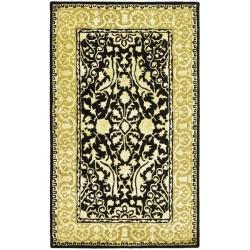 Safavieh Handmade Silk Road Black/ Ivory New Zealand Wool Rug (4' x 6')