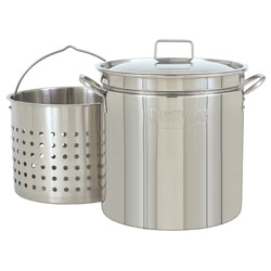 Bayou Classic 36-quart Stainless Boiler Stock Pot and Steamer Basket