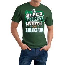 Philadelphia Football 'I Bleed Green & White' Green Cotton Tee