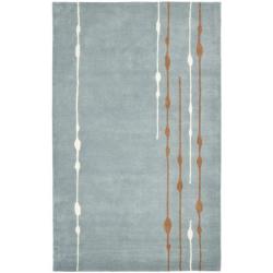 Safavieh Handmade Soho Modern Abstract Rain Blue Wool Rug (3'6 x 5'6')