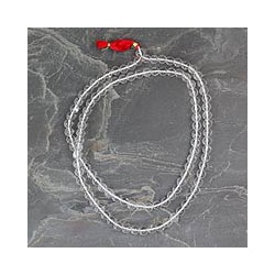 Handmade Quartz 'Pray' Jap Mala Prayer Beads Necklace (India)