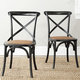 Safavieh Country Farmhouse Dining Bradford x Back Antiqued Black Dining Chairs (Set of 2) - Thumbnail 0