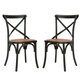 Safavieh Country Farmhouse Dining Bradford x Back Antiqued Black Dining Chairs (Set of 2) - Thumbnail 1