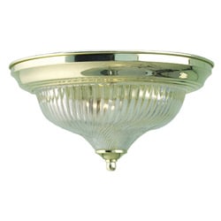 Woodbridge Lighting Basic 1-light Swirl Glass Polished Brass Flush Mount