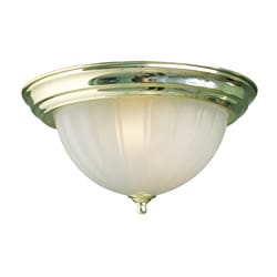 Woodbridge Lighting Basic 2-light Melon Glass Polished Brass Flush Mount