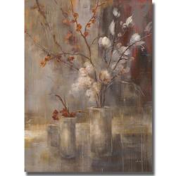 Simon Addyman 'Silver Floral' Canvas Art