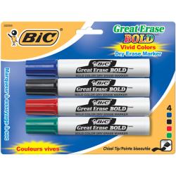 Bic Great Erase Bold Chisel Tip Dry Erase Markers (Pack of 4)