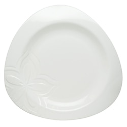 Red Vanilla Clematis White Porcelain Dinner Plates (Set of 6)