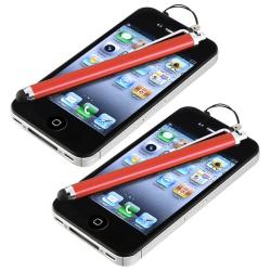 INSTEN Red Touch Screen Stylus for Apple iPhone/ iPod/ iPad (Pack of 2)