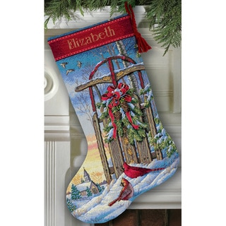 Gold Collection Sled Stocking Counted Cross Stitch KIt