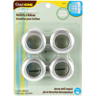 Eight-pack Dritz Brushed-silver Machine-washable Curtain Grommets