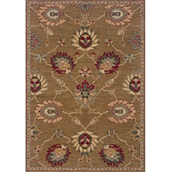 Berkley Tan/ Red Transitional Area Rug (6'7 x 9'6)