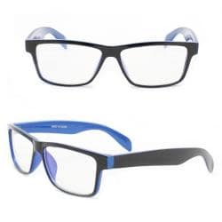 Unisex Black/Blue Rectangle Fashion Sunglasses