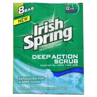 Irish Spring Deep Action Scrub 4-ounce Deodorant Soap (Pack of 8)