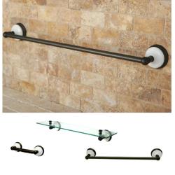 Oil Rubbed Bronze 3-piece Shelf and Towel Bar Bathroom Accessory Set