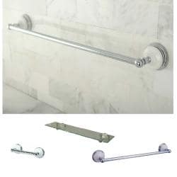 Brass/Chrome 3-Piece Shelf and Towel Bar Bathroom Accessory Set