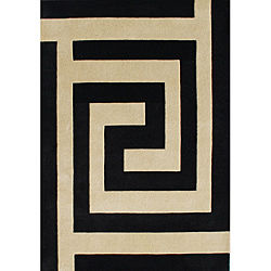 Alliyah Rugs Handmade Black/ Beige New Zealand Blend Wool Area Rug (5' x 8')