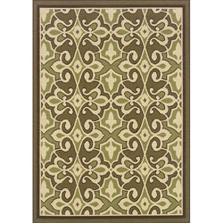 Green/Ivory Outdoor Area Rug (6'7 x 9'6)