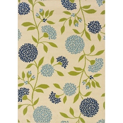 Ivory/ Green Outdoor Area Rug (7'10 x 10'10)