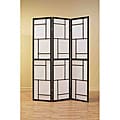 Black Wood Framed 3-panel Room Divider