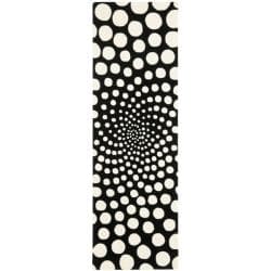 Safavieh Handmade New Zealand Wool Eternity Black Rug (2'6 x 8')