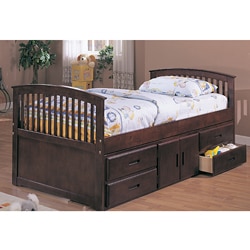 William's Home Furnishing Cherry Twin-size Captain Bed