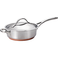 Anolon Nouvelle Copper Stainless Steel 3-quart Covered Saute Pan