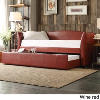 Deco Faux Leather Daybed and Trundle by INSPIRE Q
