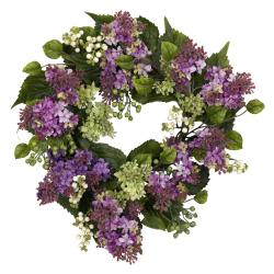 Round 20-inch Hanel Lilac Wreath