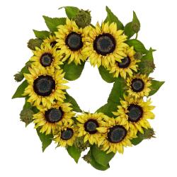 Round 22-inch Sunflower Wreath