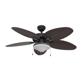 EcoSure Siesta Key 52-inch Bowl Light Oil Rubbed Bronze Ceiling Fan with Palm Blades and Remote Control
