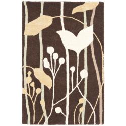 Safavieh Handmade New Zealand Wool Gardens Dark Brown Rug (2' x 3')