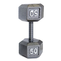 CAP Barbell 50 lb Gray Semi-gloss-finished Cast-iron Hex Dumbbell