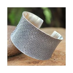 Sterling Silver 'Northern Inspiration' Cuff Bracelet (Thailand)