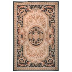 Hand-knotted French Aubusson Beige Wool Rug (8' x 10')