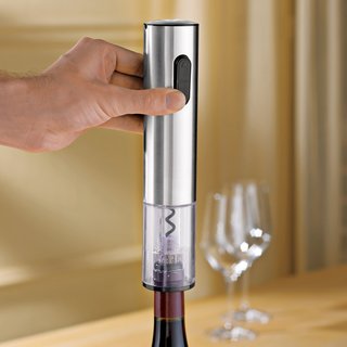 Wine Enthusiast Stainless Steel Electric Push-button Corkscrew