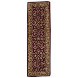 Nourison Hand-tufted Caspian Burgundy Wool Rug (2'3 x 7'6)