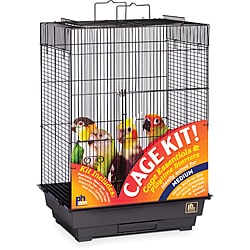 Prevue Pet Products Square Playtop Roof Bird Cage Kit Black 91351