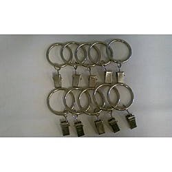 Children's Drapery Pole Silver Clip Rings (Set of 10)