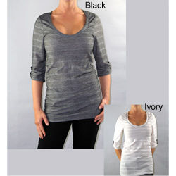 Institute Liberal Scoop Neck 3/4-Length Sleeve Pullover Top