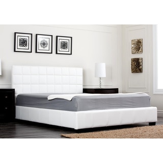 Abbyson Torrance Ivory Bi-cast Leather Full-size Bed