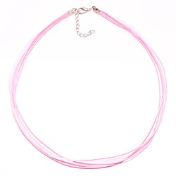 Bleek2Sheek Pink Organza and Leather Necklace Cord (Set of 2)