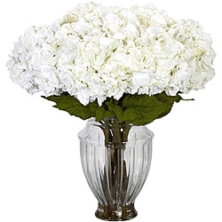 Large White Hydrangea w/European Vase